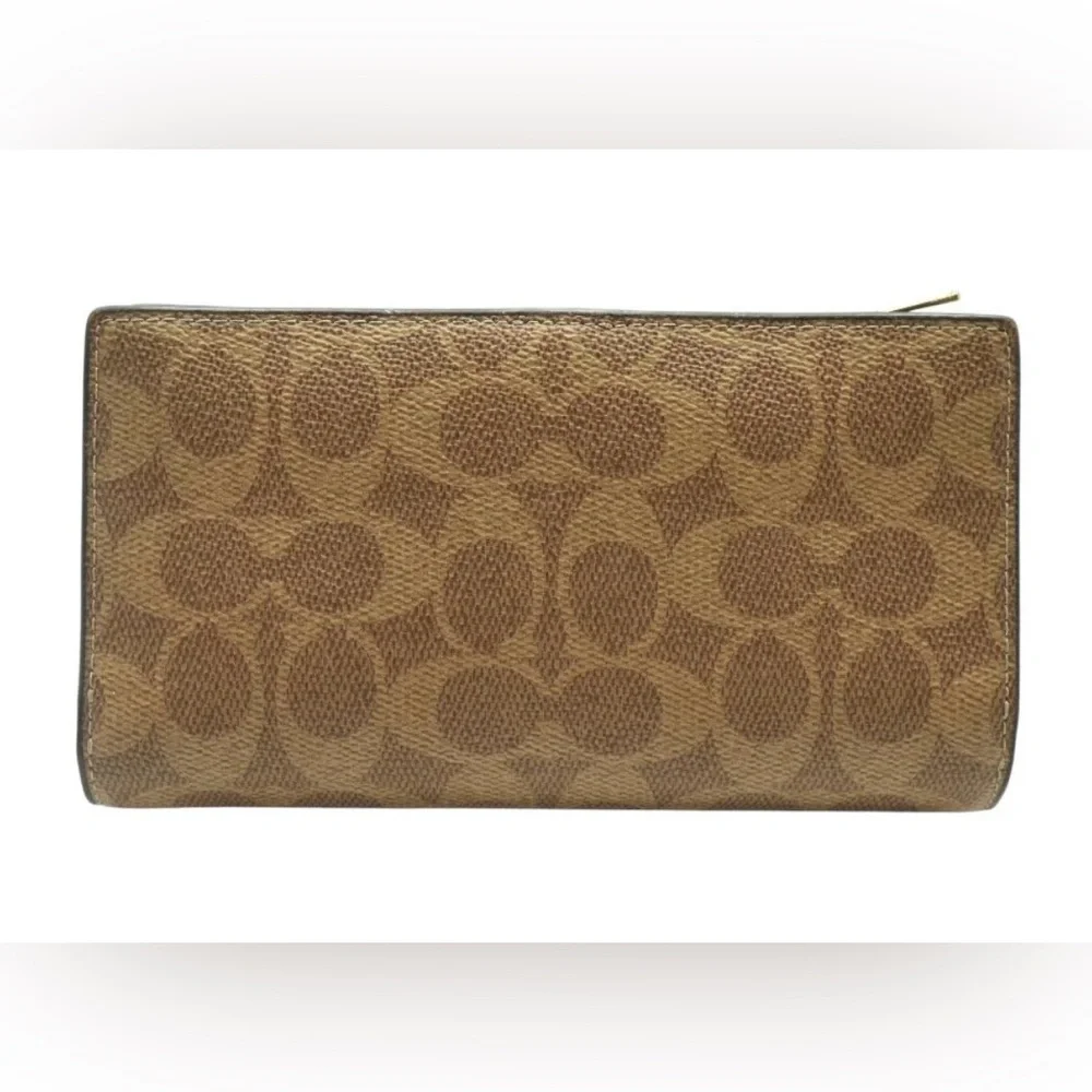Coach Brown and Tan Signature Wallet - Picture 2 of 8